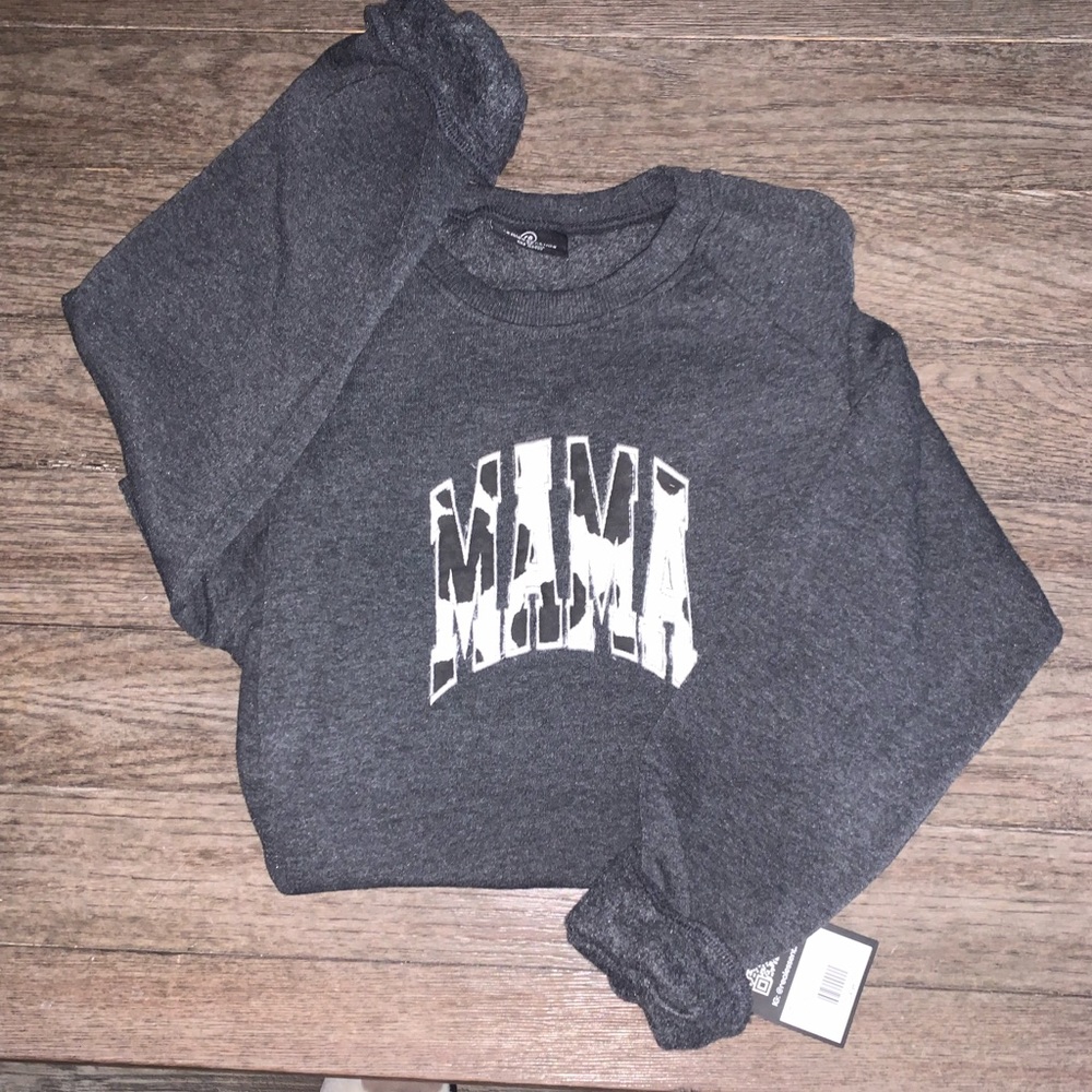 Cow print mama crewneck